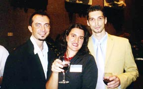 George Costacos with Christina Liviakis and art designer Nikos Floros