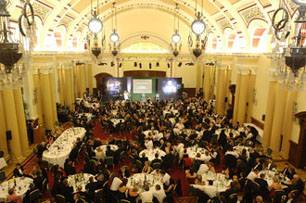 Panoramic view of the gala in Belfast City Hall (photo courtesy GBF Newsletter/Harrison Photography)