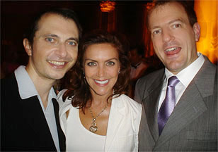 George Costacos with Andrea McArdle (former Belle) and Eric Rudy (wardrobe supervisor)