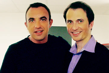 Host of "Star Academy" on channel TF1 Nikos Aliagas with George Costacos