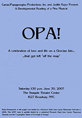 George Costacos appears in "Opa!" - A Developmental Workshop Reading of a New Musical